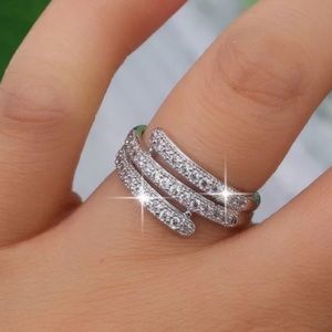 💯 NEW 925 STERLING SILVER DIAMOND RING